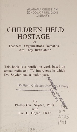 Children held hostage, or, Teachers' organizations demands--are they justifiable?