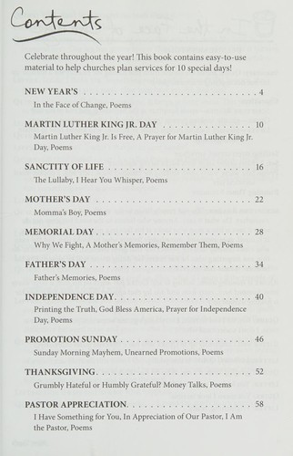 Church Programs for Special Days