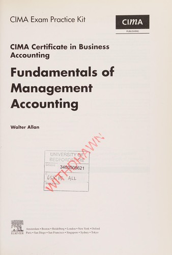 CIMA Official Exam Practice Kit Fundamentals of Management Accounting