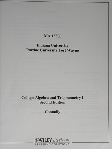 College Algebra and Trigonometry 1