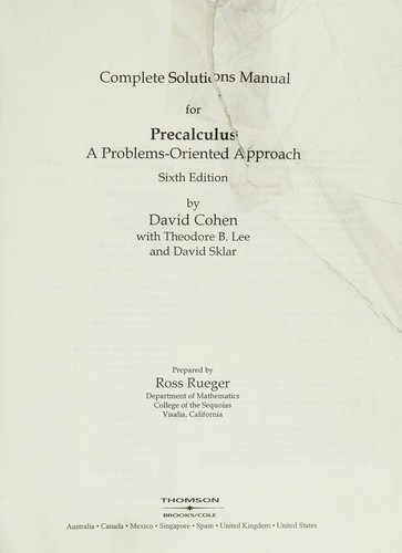 Complete Solutions Manual for Precalculus, 6th