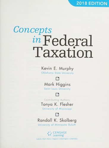 Concepts in Federal Taxation 2018
