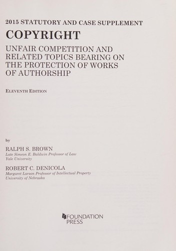 Copyright, Unfair Competition and Related Topics