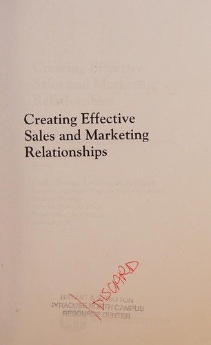 Creating Effective Sales and Marketing Relationships