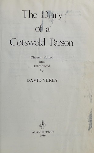 The Diary of a Cotswold Parson