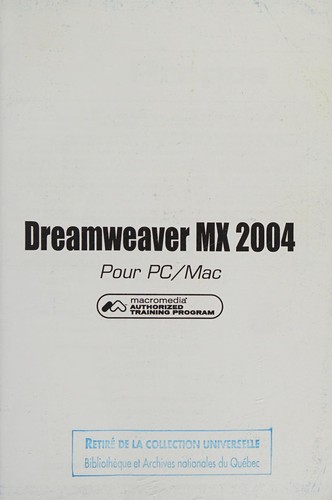 Dreamweawer MX 2004 (French Edition)