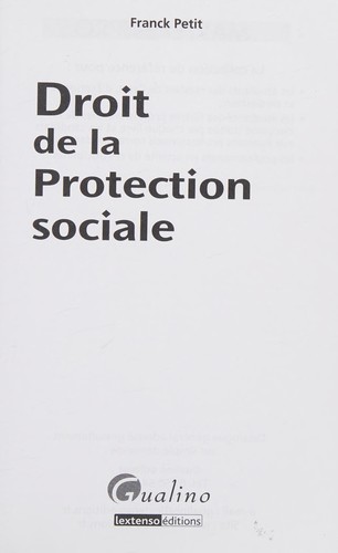 Droit de la Protection sociale (French Edition)