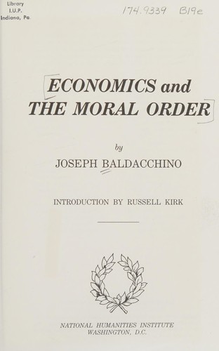Economics and the moral order