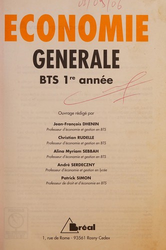 Economie générale 1re année