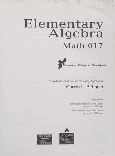 Elementary Algebra Math 017