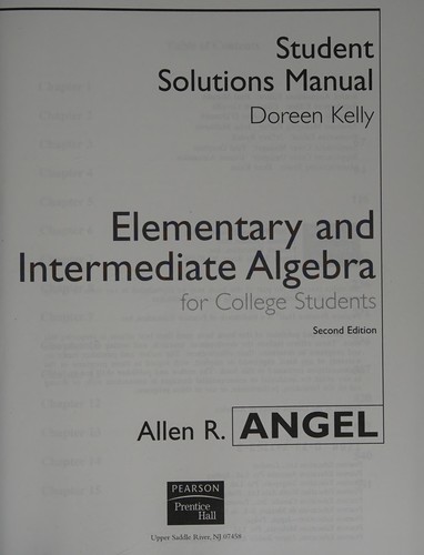 Elementary and Intermediate Algebra Student Solutions Manual