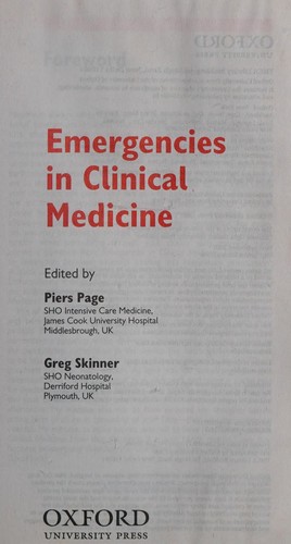 Emergencies In Clinical Medicine