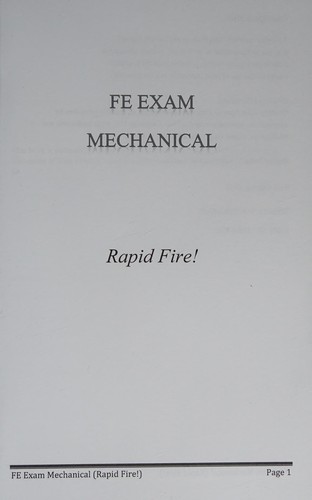 FE Exam Mechanical (Rapid Fire!)