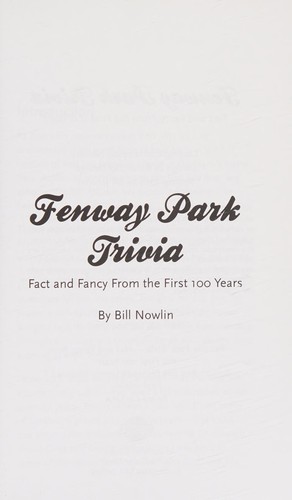 Fenway Park Trivi