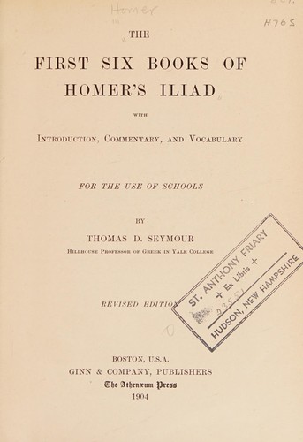 The First Six Books of Homer's Iliad