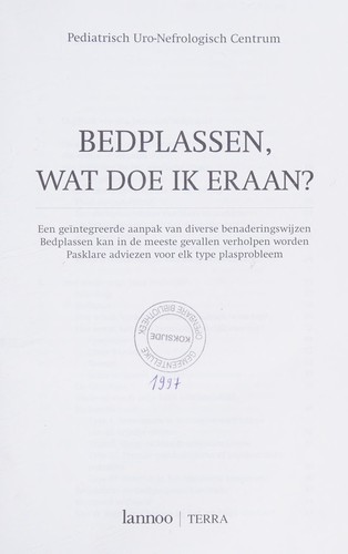 Gezondheid en welzijn Bedplassen, wat doe ik eraan ?