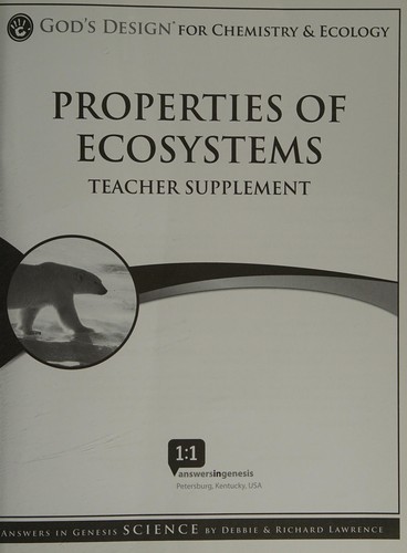 God's Design Teacher - Properties of Ecosystems