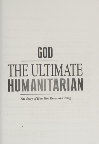 God the Ultimate Humanitarian