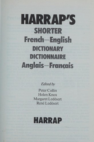 Harrap's shorter dictionnaire Anglais-Français, French-English dictionary