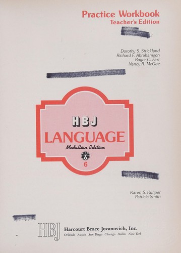 HBJ LANGUAGE Practice Workbook (Teacher's Edition)
