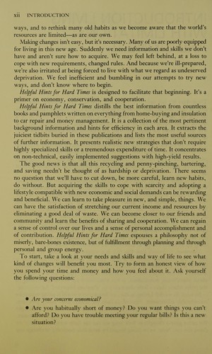 Helpful Hints for Hard Times