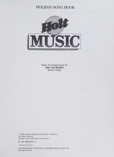 Holiday Song Book
