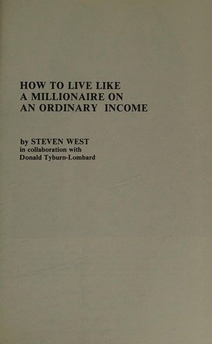How to live like a millionaire on an ordinary income