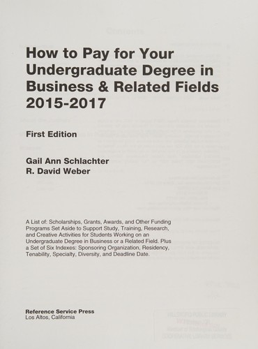 How to Pay for Your Undergraduate Degree in Business & Related Fields, 2015-2017