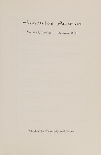 Humanitas Asiatica.  An International Journal of Philosophy