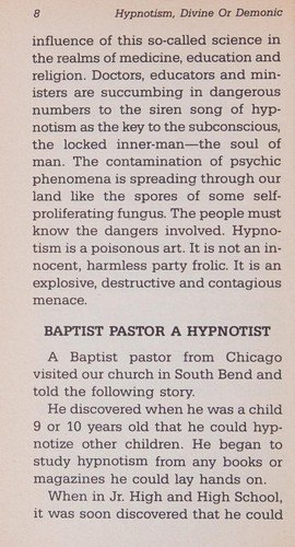 Hypnotism, Divine or Demonic