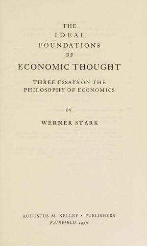 The ideal foundations of economic thought