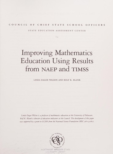 Improving mathematics education using results from NAEP and TIMSS