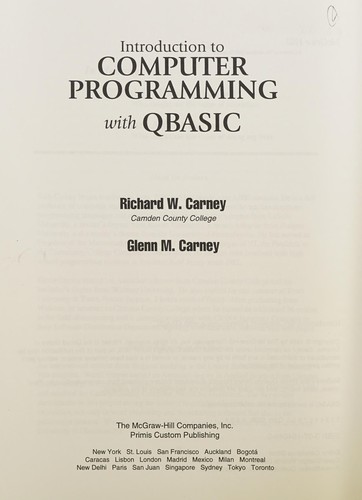 Introduction to Computer Programming with Qbasic
