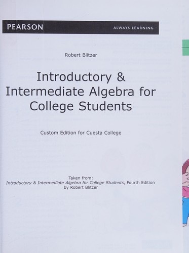 Introductory and Intermediate Algebra Custom Cuesta College