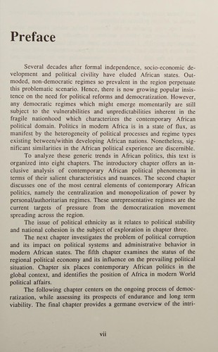 Issues in modern African politics