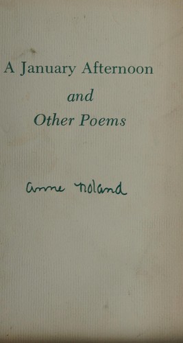 A January afternoon, and other poems