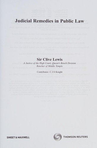 Judicial remedies in public law