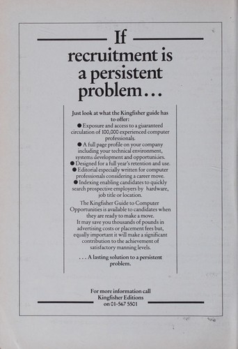 THE KINGFISHER GUIDE TO COMPUTER OPPORTUNITIES 1989.