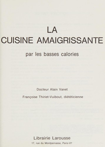 La Cuisine Amaigrissante Par Less Basses Calories