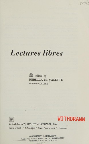 Lectures Libres