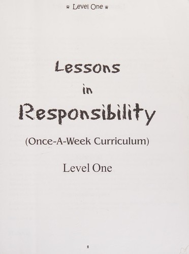 Lessons in Responsibility for Boys