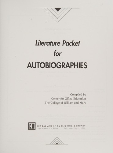 Literature Packet for Autobiographies (Center for Gifted Education)