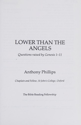 Lower than the angels