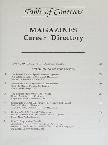 Magazines Career Directory
