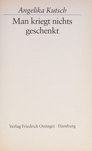 Man kriegt nichts geschenkt. ( Ab 12 J.)