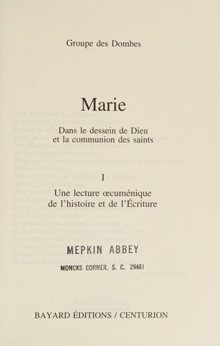Marie dans l'histoire et l'écriture