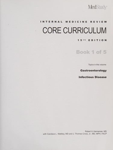 MedStudy Internal Medicine Review Core Curriculum 15th Edition