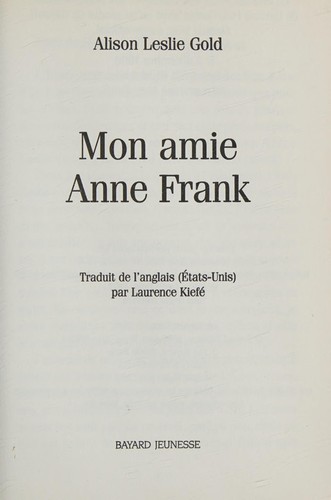 Mon amie Anne Frank