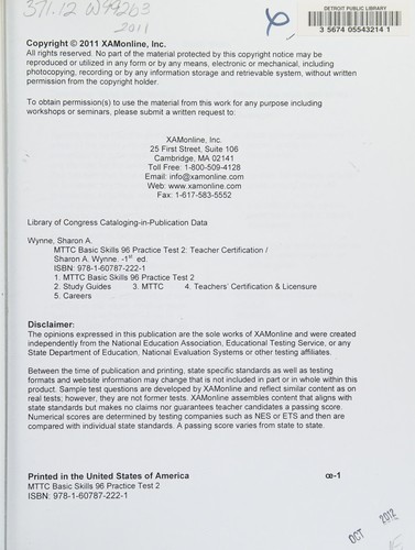 MTTC Basic Skills 96 Practice Test 2