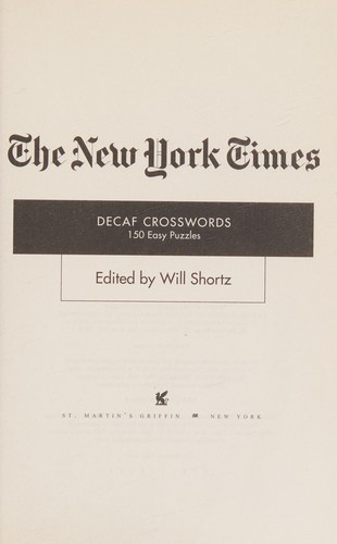 New York Times Decaf Crosswords